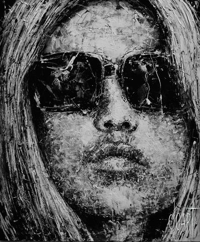 Bardot (noir et blanc), tableau de Philippe Cloart