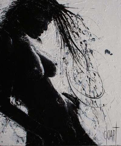 Femme nue aux cheveux, tableau de Philippe Cloart