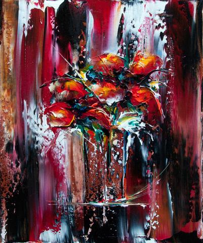 Fleur Sandrine, tableau de Philippe Cloart