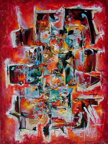 Introversion, tableau abstrait de Philippe Cloart