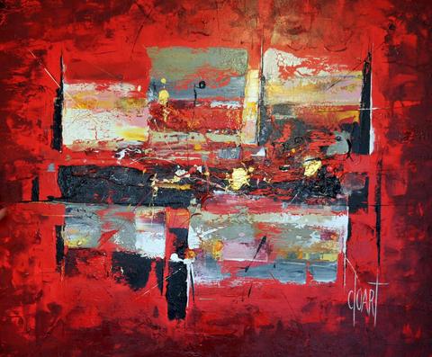 L'amour des oiseaux, tableau abstrait de Philippe Cloart