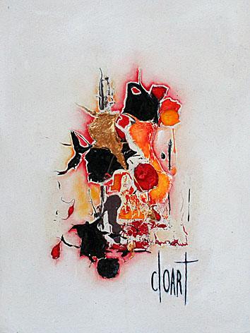 Le clown, tableau abstrait de Philippe Cloart