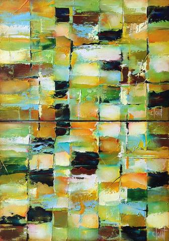 Naturelles (diptyque), tableau abstrait de Philippe Cloart