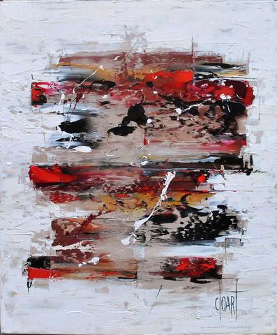 Philosophie blanc, tableau abstrait de Philippe Cloart