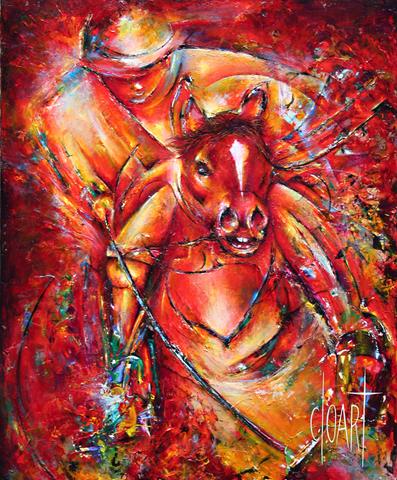 Polo, tableau de Philippe Cloart