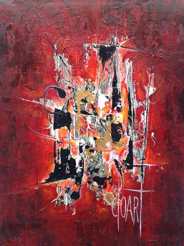 Rouge, tableau abstrait de Philippe Cloart