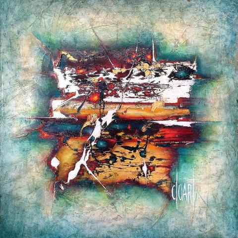 Turquoise, tableau abstrait de Philippe Cloart