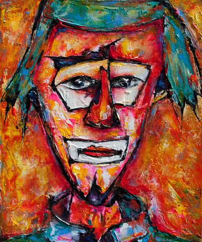 Visage Clown, tableau de Philippe Cloart