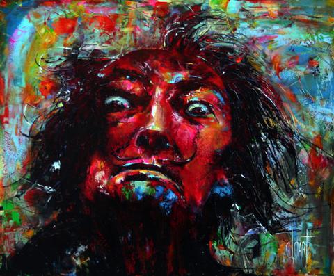 Visage Dali Bargeot, tableau de Philippe Cloart
